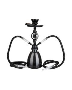 HOOKAH - WATERPIJP SET (2-SLANGEN) - ZWART - 35CM
